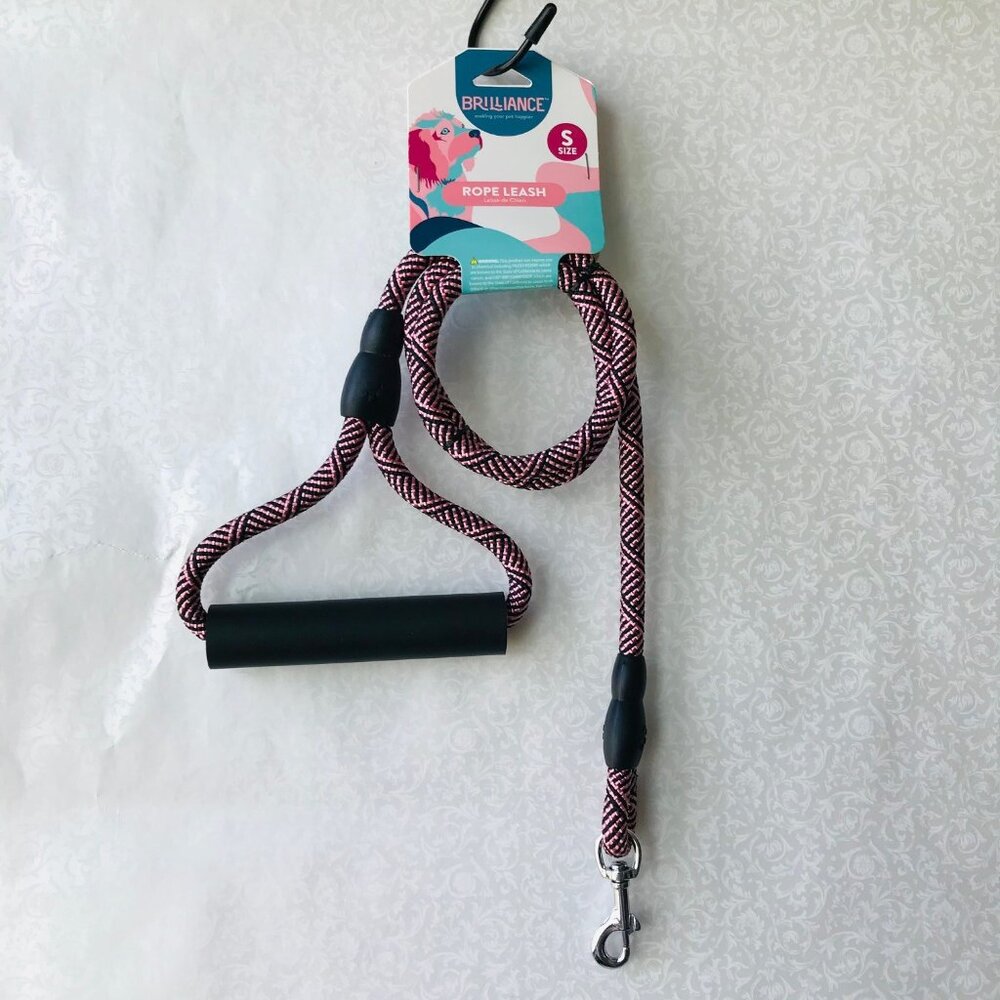 Brilliance rope leash dog  Size : S  4 ft  Pink /Black